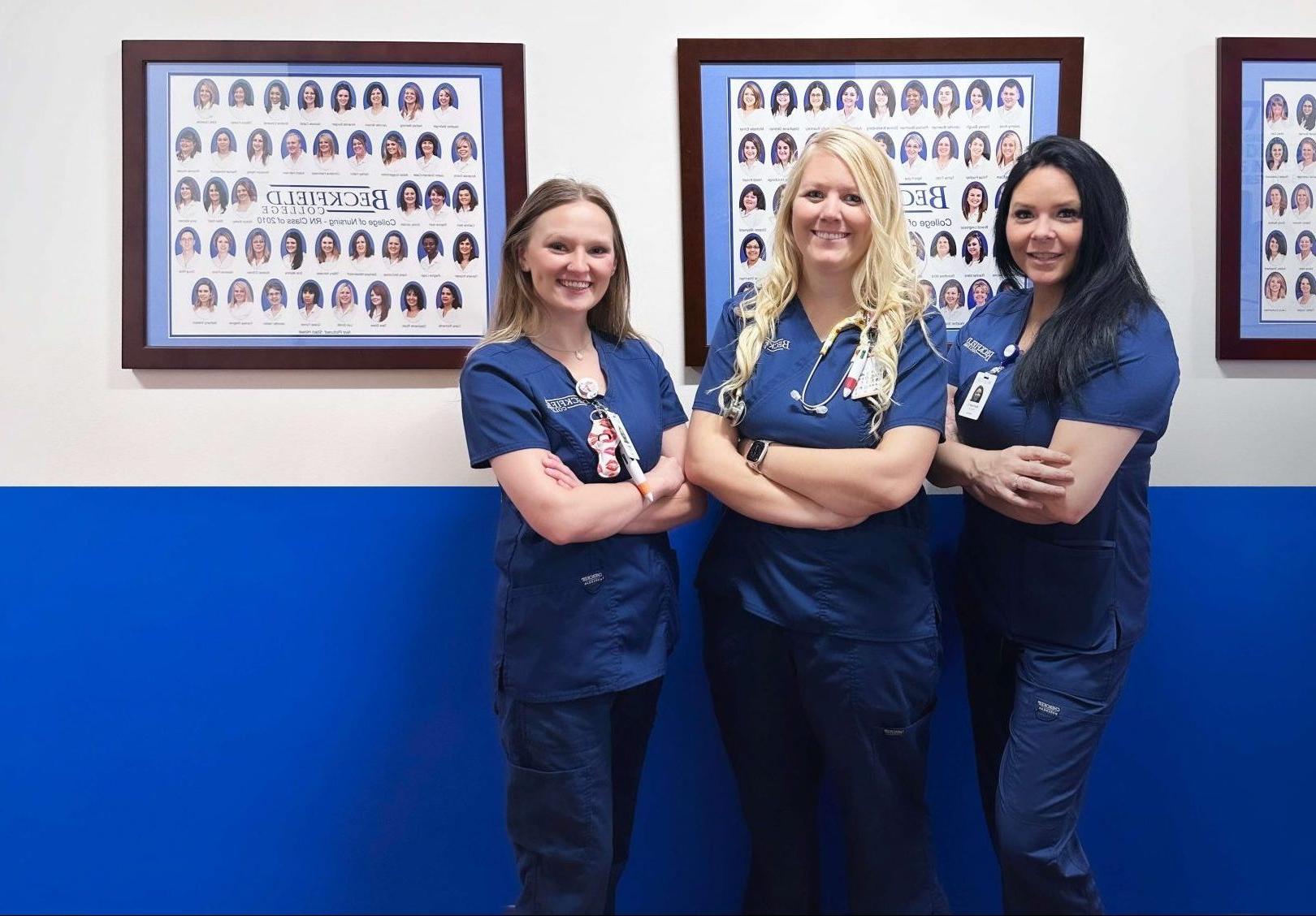 3 nursing students at Beckfield College Campus- Nursing school in ohio